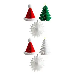 Adornos de árbol de Navidad de papel de panal, centro de mesa, decoraciones colgantes coleccionables modernas para fiesta de celebración, 3 uds.