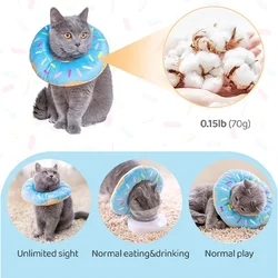 Collarín suave ajustable para gatos en postoperatorio