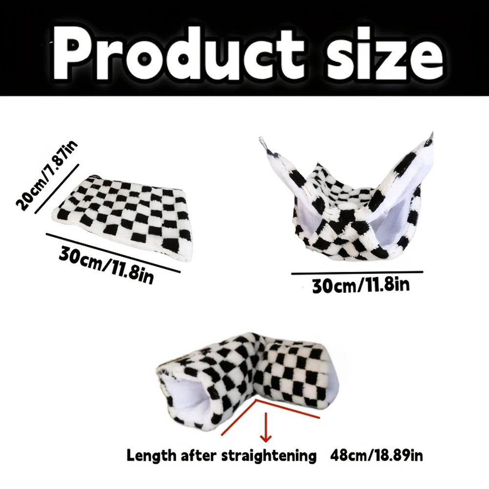 Hamaca gruesa de lana para invierno y otoño, colchoneta para dormir, hamaca para animales pequeños, planeador de miel, conejillo de indias, casa de túnel oculto, 1 ud. - imagen 2