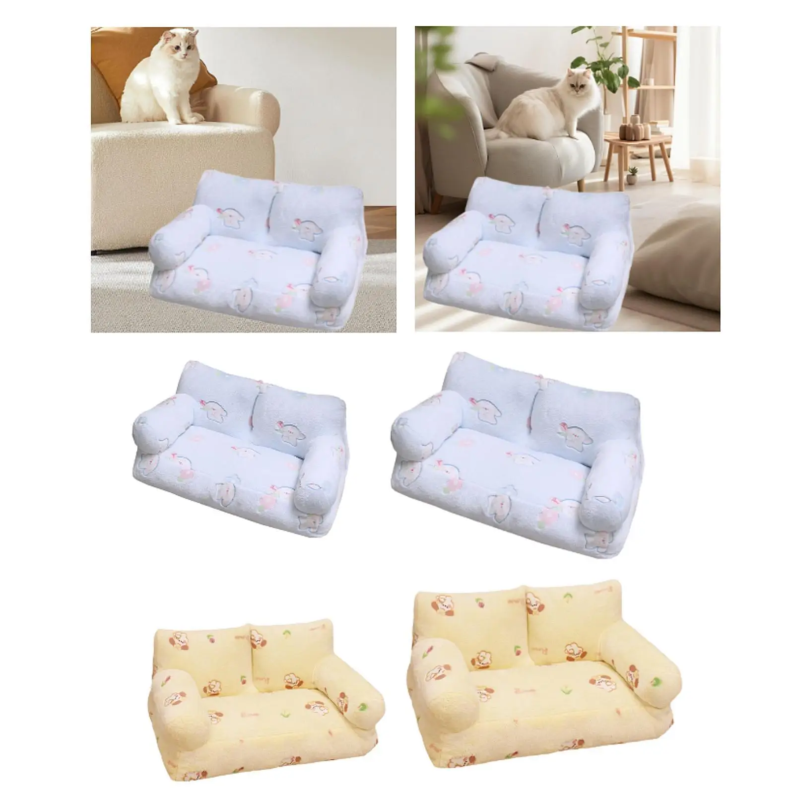 Pet Sofa Bed All Seasons Non Slip Base Soft Comfortable Pet Couch Puppy Sleeping Bed for Cat Small Dogs Kittens Puppy All Breed