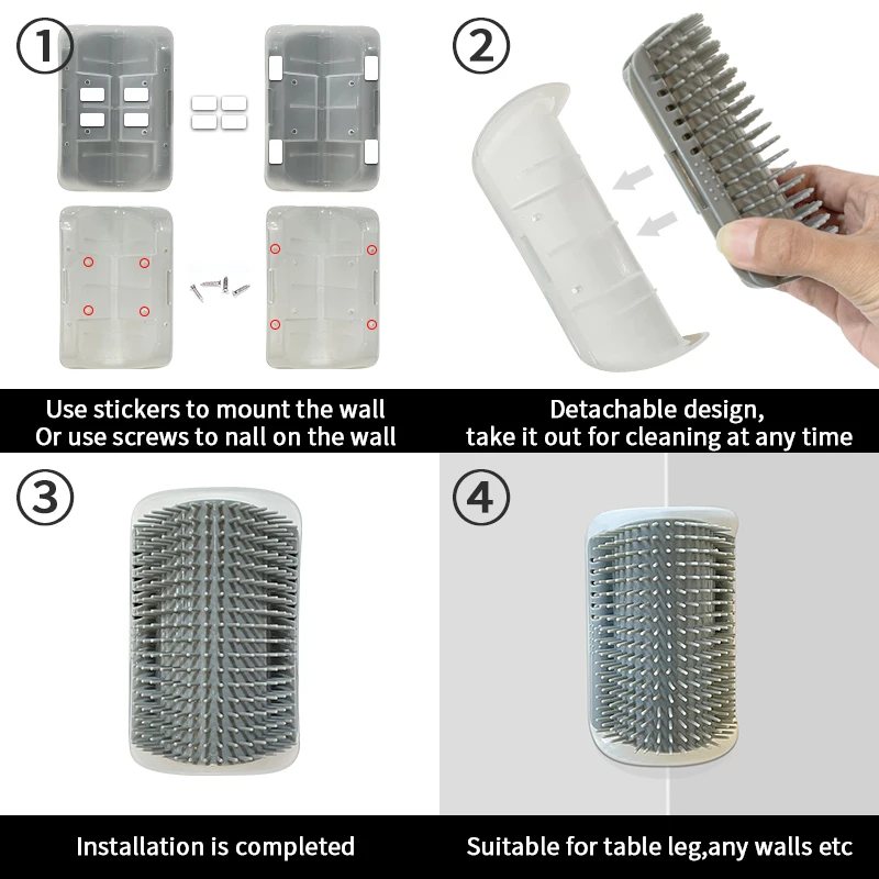 Peine con hierba gatera para gatos, cepillo suave para esquina de pared, masaje, frota la cara con un peine para cosquillas, suministro de aseo para mascotas - imagen 4