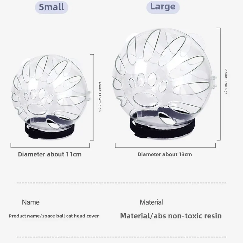 Bozal para gatos, bozal antilamer, casco antimordida, transparente, transpirable, capucha espacial para gatos, diseño con forma de orejas, accesorios para mascotas - imagen 5