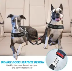Cinturón de seguridad para perros doble elástico reflector forma Y