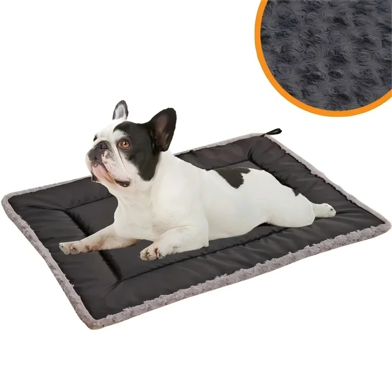 Cama lavable de doble cara para perros, almohadilla para cajas de perros, almohadas de felpa para cachorros y gatos, para perros pequeños, medianos y grandes, alfombra suave y esponjosa para perros - imagen 2