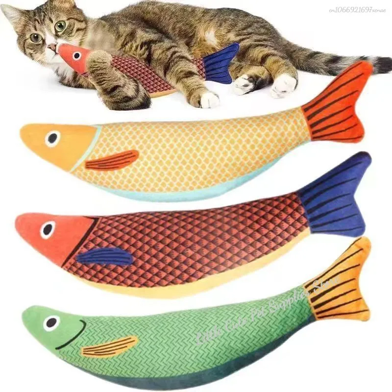 Pez sonoro con hierba gatera para gatos – Juguete interactivo