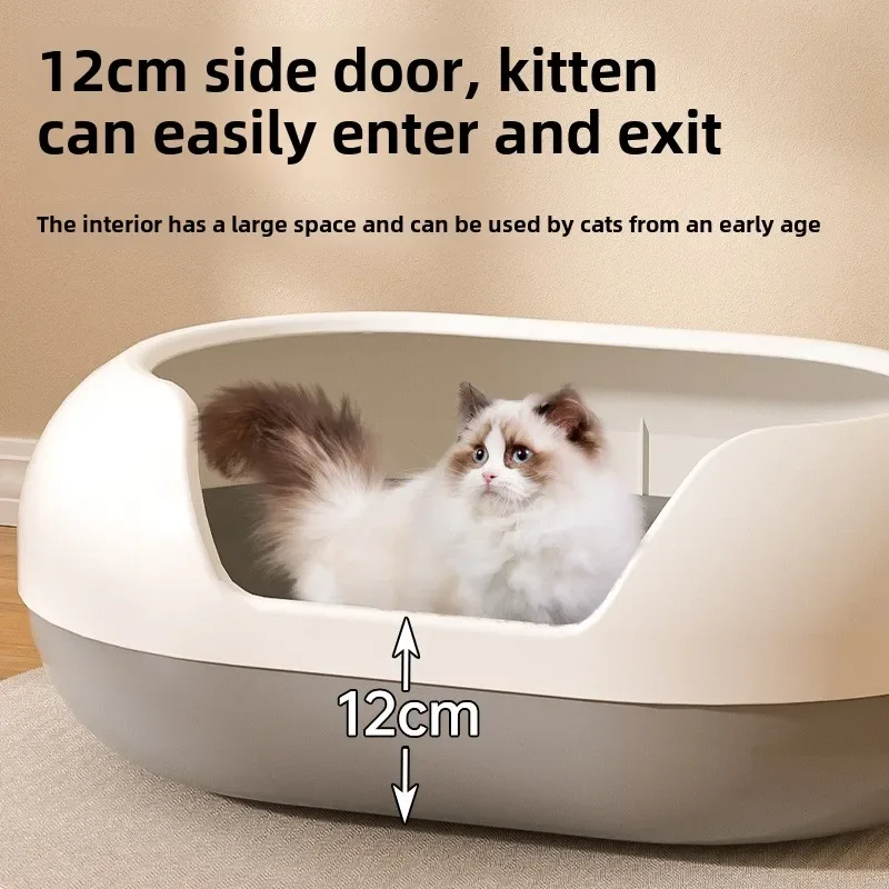Caja de arena para gatos extra grande semicerrada estilo cápsula - imagen 4