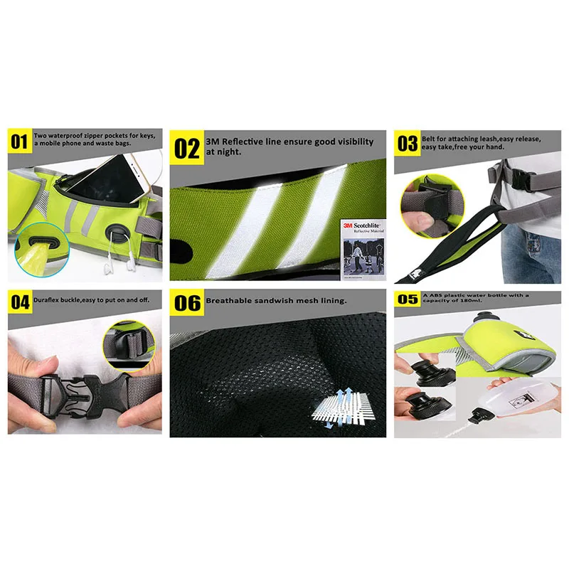 Truelove-riñonera con soporte para teléfono para mascotas, bolsa de bolsillo para caca de perro, bolsa para trato de perro y soporte para botella, TLB2151 - imagen 5