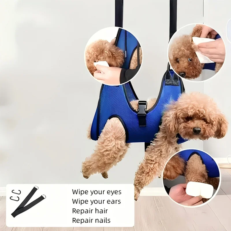 Hamaca para el cuidado de perros y gatos, bolsa de baño fija para cortar uñas, antiarañazos, bolsa de sujeción para recorte de gatos, bolsa de sujeción colgante de belleza para gatos - imagen 3