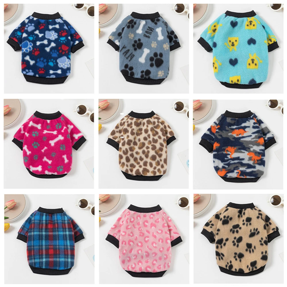 Jersey de lana cálido para mascotas, suéter para gatos y perros pequeños, ropa para cachorros y gatos, trajes de disfraz de gatito con estampado bonito, Otoño e Invierno