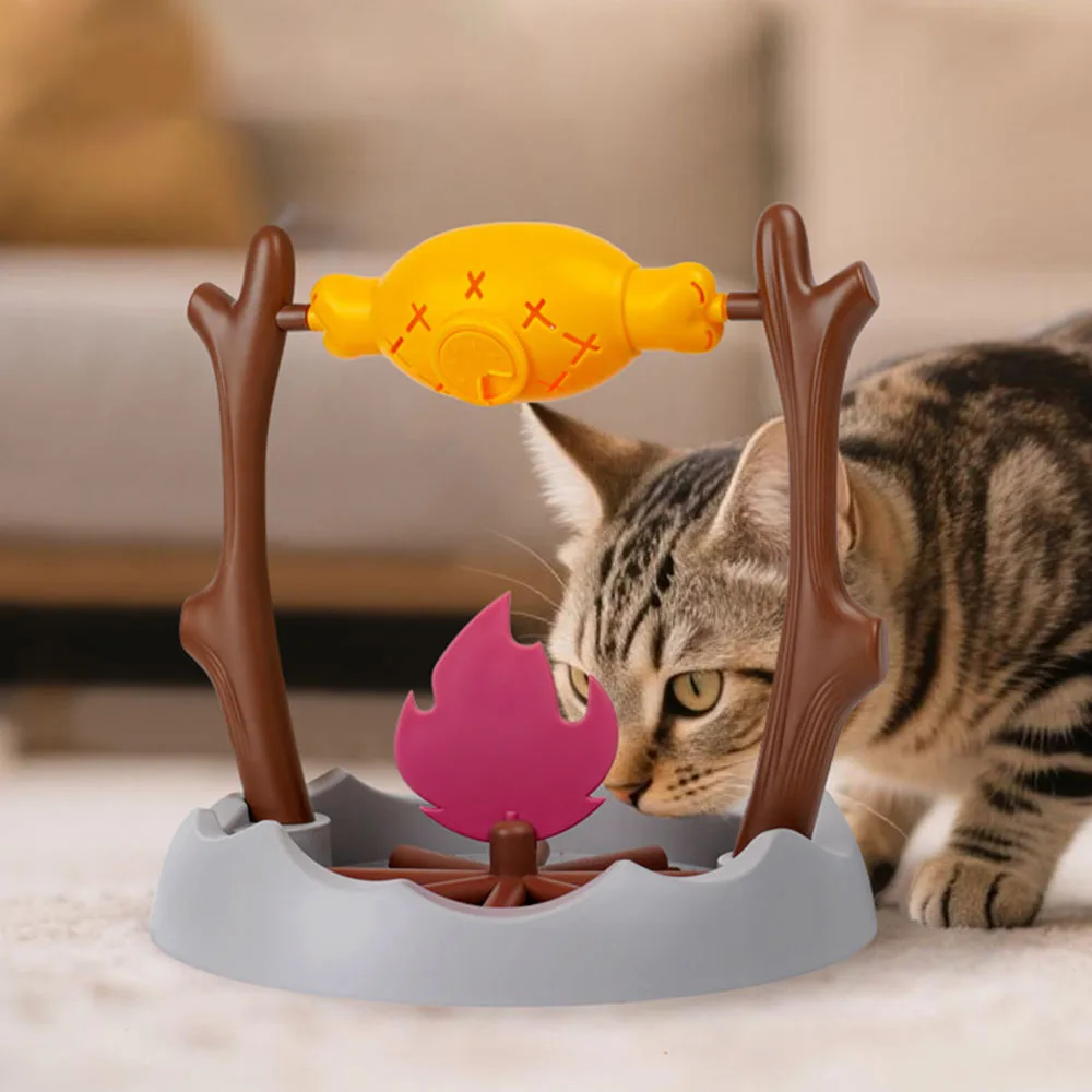 Juguete dispensador de golosinas para barbacoa para gatos, alimentador automático para desarrollo de IQ, suministros para mascotas de entrenamiento para olfatear para gatos - imagen 3