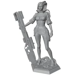 Figura miniatura 75mm 1/24 Guerrera mecánica pintable para modelismo