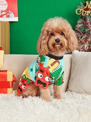 Camiseta para perros pequeños con estampado caja-regalo y letras