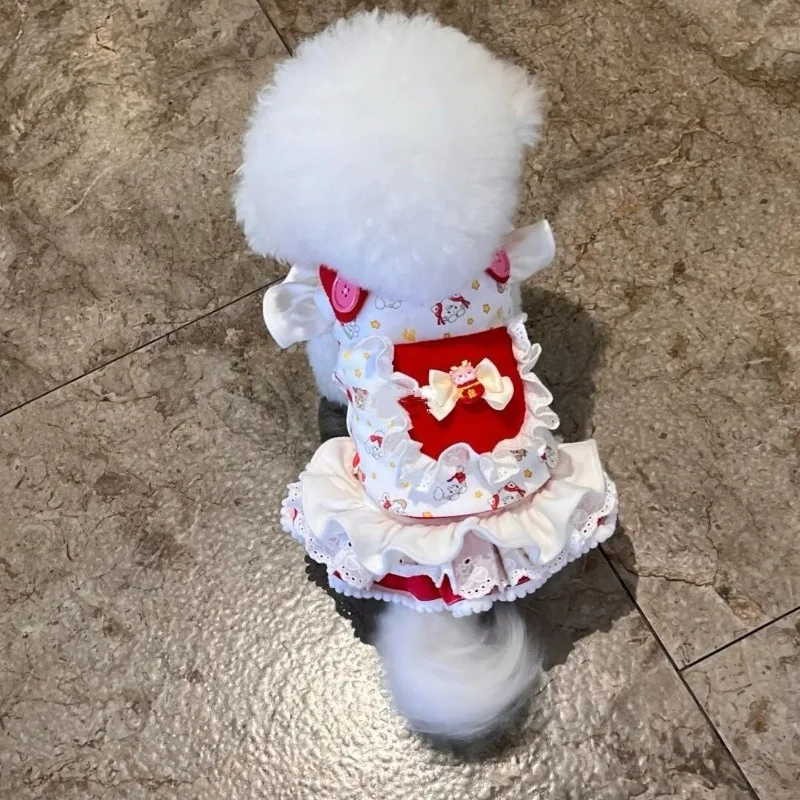 Pet Dog Princess Dress Teddy Bears clothes Maltese Dog Clothes Puppy Dresses for Small Dogs - imagen 2