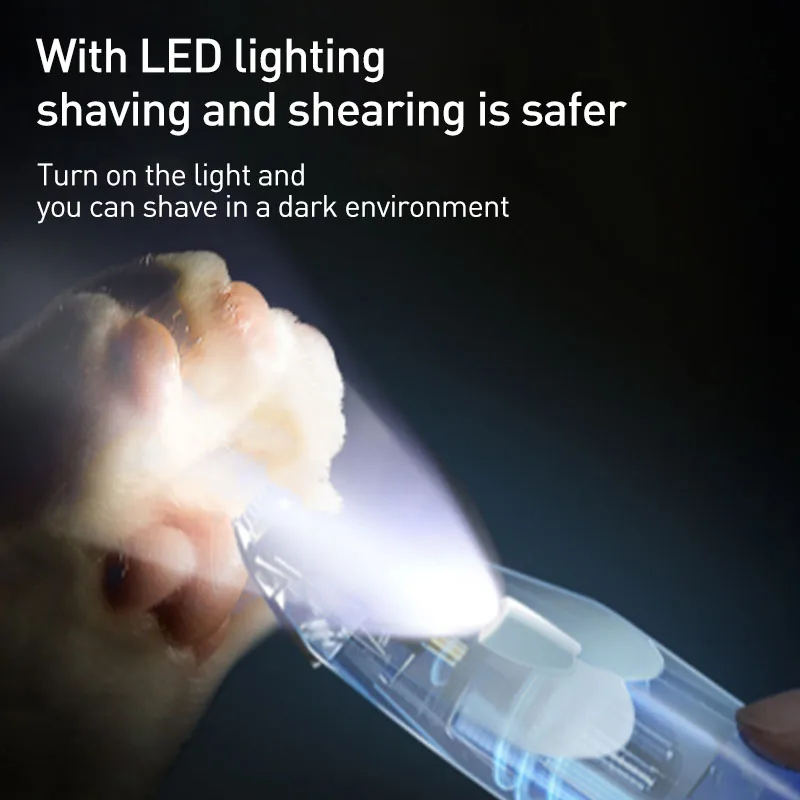 ROJECO-cortadora profesional para perros, recortadora de pelo para el cuidado de mascotas con LED para gatos, Afeitadora eléctrica recargable, accesorio de aseo para perros - imagen 2