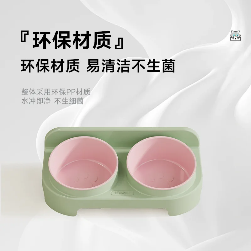 Cuencos para gatos, cuenco de comida para gatos, cuencos dobles, cuenco para perros con boca oblicua, cuenco de alimentación de agua potable que protege la columna Cervical - imagen 2