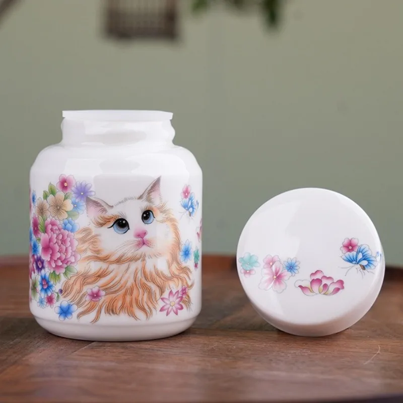Urna para cenizas de cerámica para gatos, recuerdo de cremación, urnas conmemorativas aprobadas para cenizas de mascotas, tarro sellado, memoria funeraria, urna para mascotas, recuerdo decenido - imagen 5