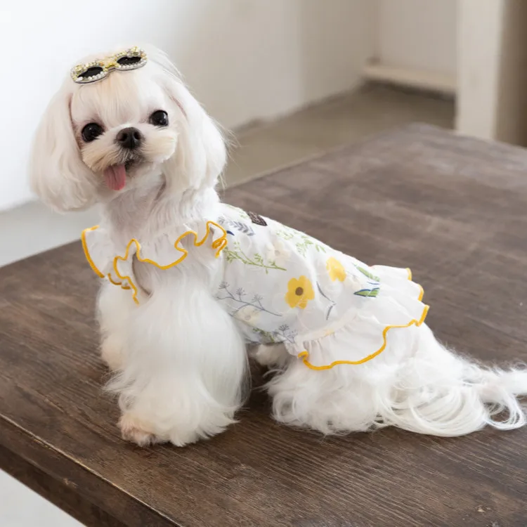 Falda de princesa bordada para perros pequeños – Ropa de primavera - imagen 2