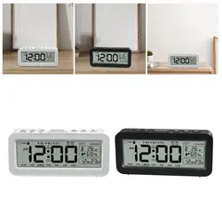 Reloj despertador digital Reloj digital Función de repetición práctica Fecha/Hora/semana multifuncional para mesita de noche Sala de estar Oficina