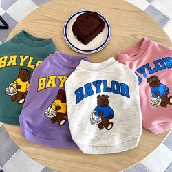 Jersey con capucha y estampado de oso para perros pequeños