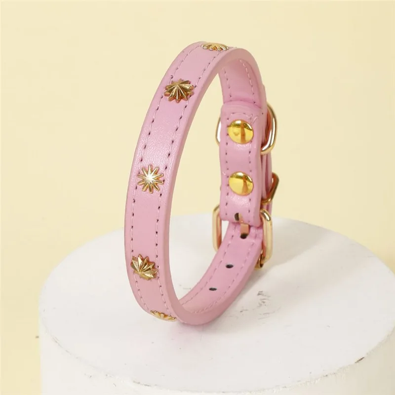 Suministros para mascotas, 1 unidad, Collar de cuero auténtico para perro, collares suaves para cachorros y gatos, Collar ajustable para Chihuahua, hebilla de aleación, accesorios de cadena para perro - imagen 5