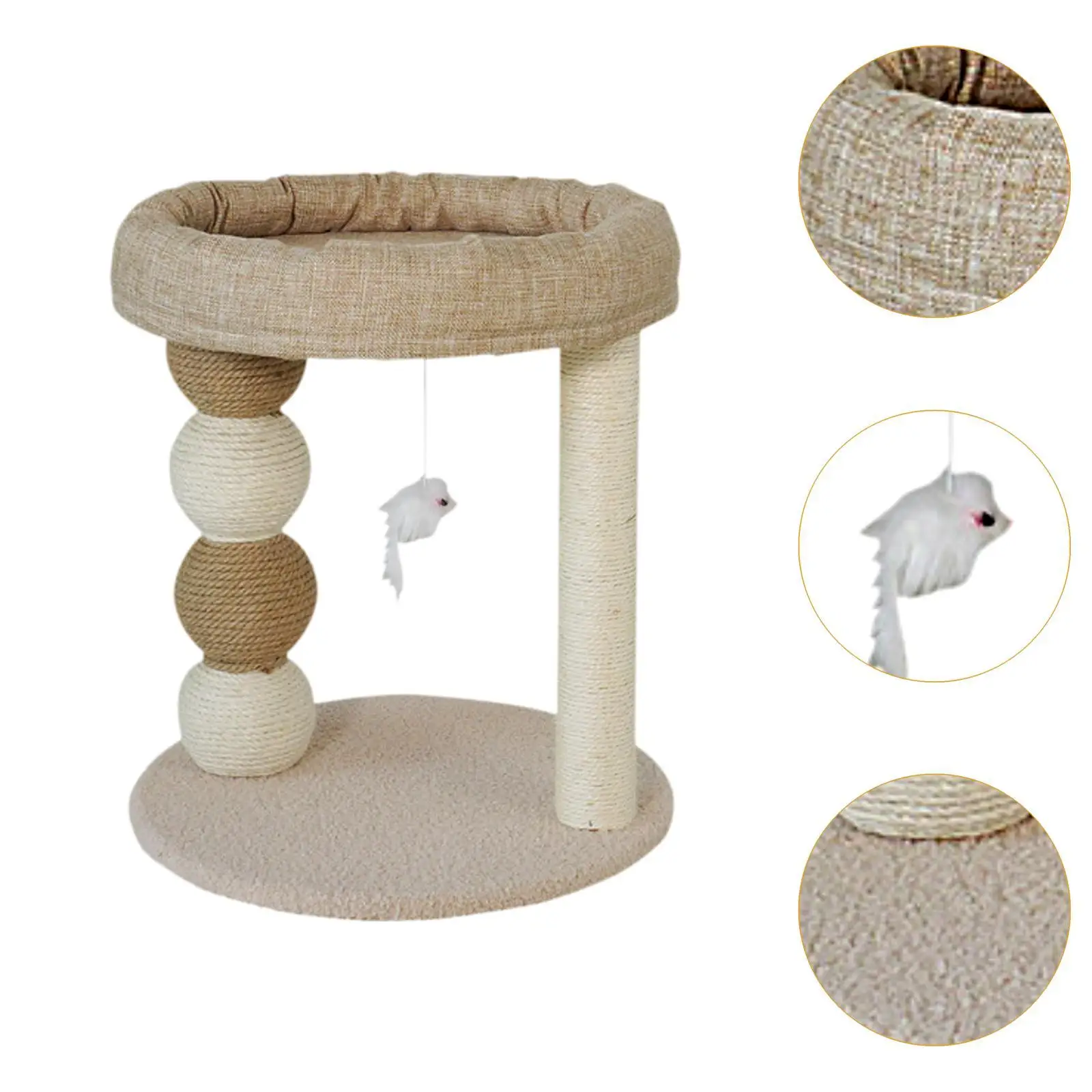 Cat Scratch Post for Indoor Cats,Small Cat Tree with Hang Ball,Interactive Toy,Cat Sisal Scratcher Tree Kitten Scratch