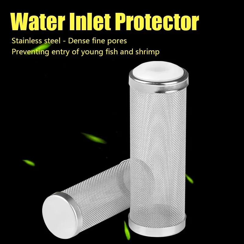 Filtro de acero inoxidable, tamaño S/L, accesorios para acuario, entrada de flujo, protección especial, filtro de cilindro de camarones, red para camarones, 1 ud. - imagen 2