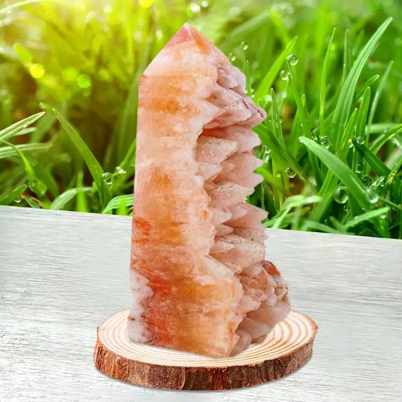 Piedra Natural y cristales, dientes de cristal rojos, columna de cristal, decoración de la oficina en casa, piedras minerales, artesanías, decoración del acuario de la habitación - imagen 3