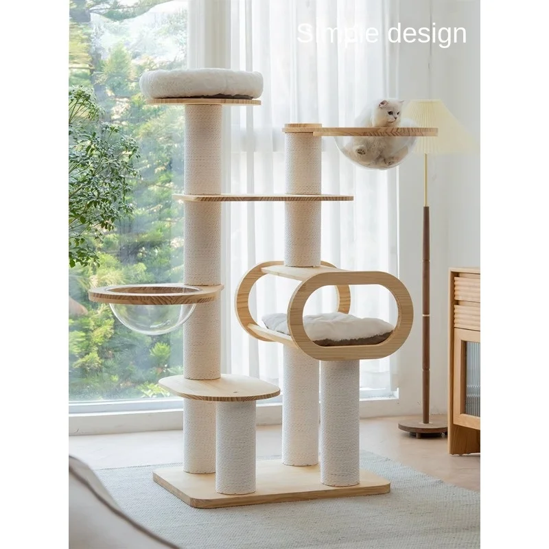 Raspadores de torre de árbol de gato de madera para mascotas, juego de escalada de pared, Ayuda de entrenamiento, actividad y juego, Centro de Actividades, accesorio para mascotas - imagen 4