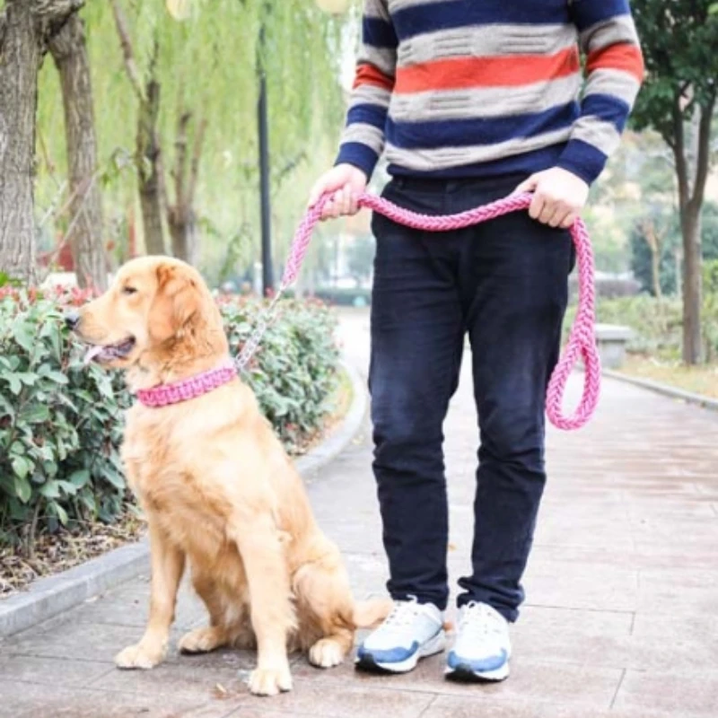 Collar de entrenamiento para perros trenzado de nailon mejorado, cadena P ajustable para perros medianos/grandes, fuerte y cómodo para uso interior/exterior - imagen 5