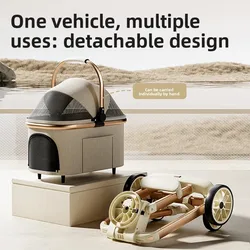 Coche ligera para gatos y perros pequeños – Plegable y desmontable