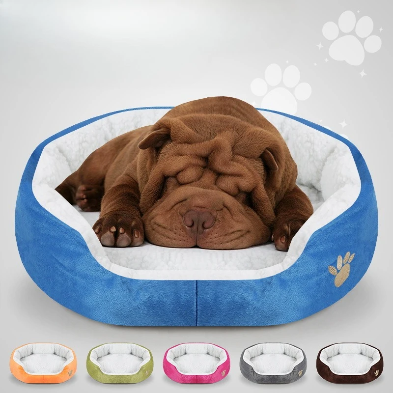 Perrera para mascotas antisuciedad resistente al desgaste, perrera estacional para perros y gatos pequeños, perrera para perros transpirable y antideslizante de lana de cordero, suministros para mascotas