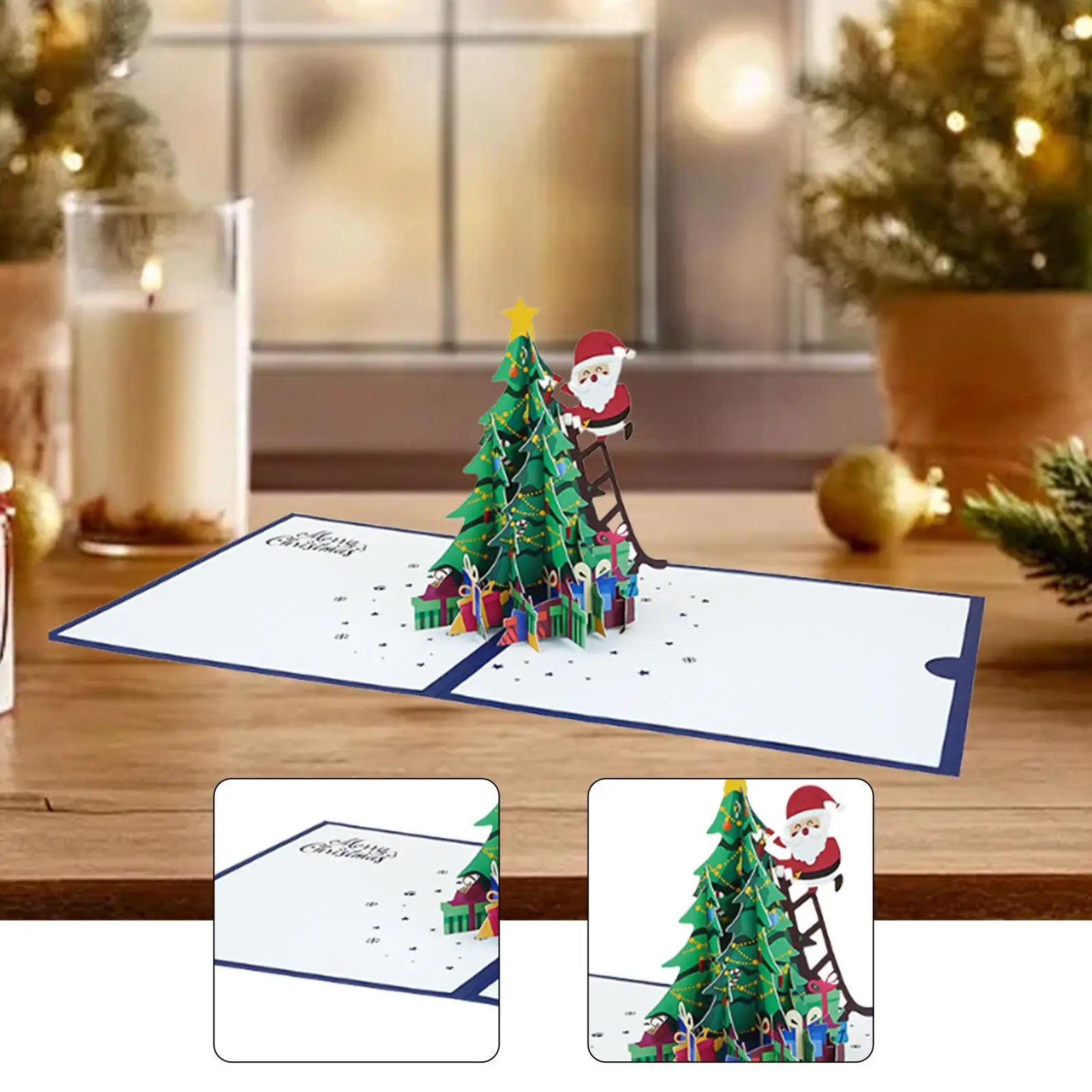 Tarjeta navideña Feliz Navidad Delicada para ella y él Tarjeta de felicitación navideña 3D
