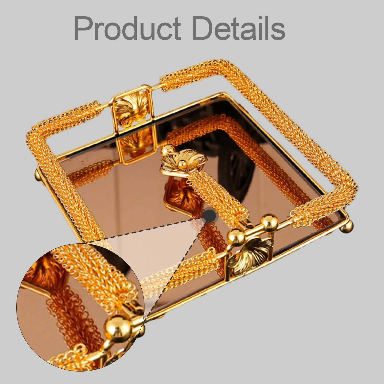 Servilletero dorado de aleación para mesa cocina y comedor - imagen 3