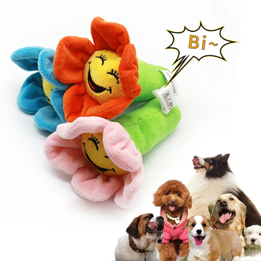 Juguetes interactivos para perros pequeños, medianos y grandes, rompecabezas chirriante de girasol de peluche, juguetes para masticar, productos para mascotas - imagen 4