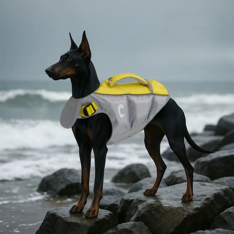 Chaleco salvavidas para perros, flotabilidad mejorada, traje de baño de verano para la playa, chaleco de seguridad, productos de protección para surf, accesorios para chalecos salvavidas para mascotas - imagen 2