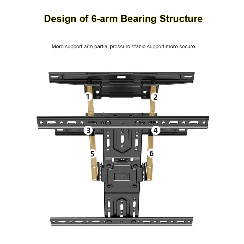 Soporte de pared para TV Full Motion para televisores planos/curvos de 32-65" - Brazo articulado telescópico con giro e inclinación, máximo VESA 400x400 mm - imagen 5