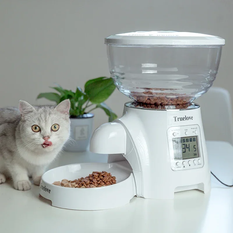 Truelove Dispensador automático de alimentos para mascotas Alimentador cronometrado para gatos Alimentador automático para perros Conservación de frescura Alimentos secos Blanco TLD2001 - imagen 5