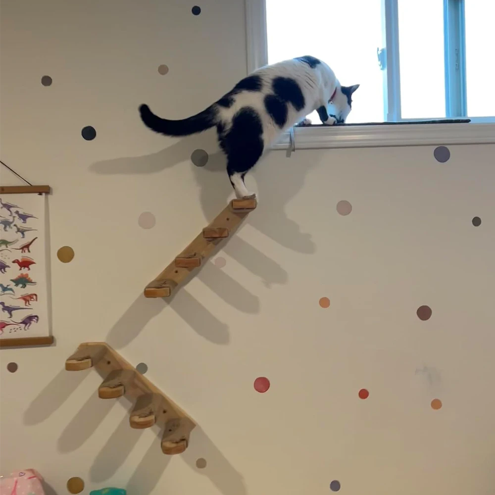 Escalera colgante de pared para gatos, torre de árbol para mascotas, hamaca de descanso, poste de rascado de Sisal, actividad resistente al desgaste, muebles para gatos de interior - imagen 3