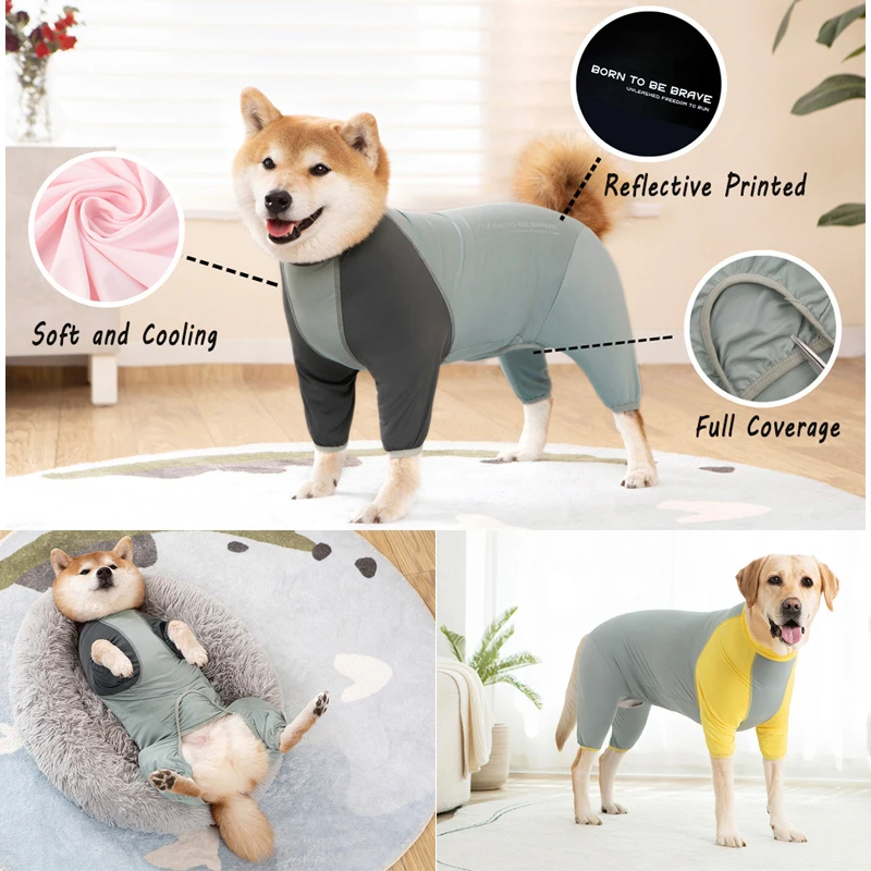 Mono suave para perros 2XL-8XL, traje para todas las estaciones, cubierta de cuerpo completo anticaída, pijamas para mascotas, monos para perros medianos y grandes, hombre y mujer - imagen 5