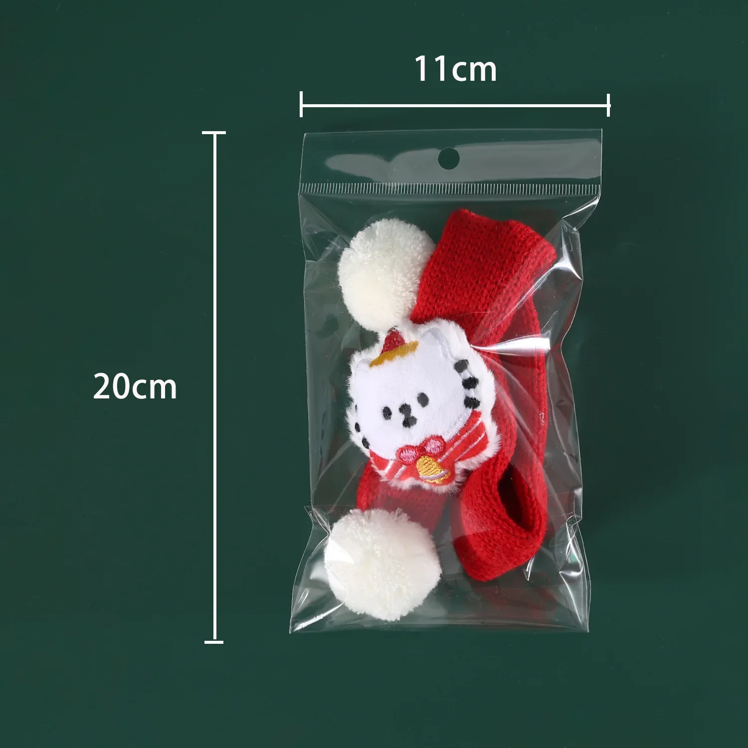Bufanda roja de Navidad para mascotas, conjunto de gorro y bufanda de hilo de punto con bola de dibujos animados de árbol de Navidad para cachorros y gatos, accesorios para perros - imagen 4
