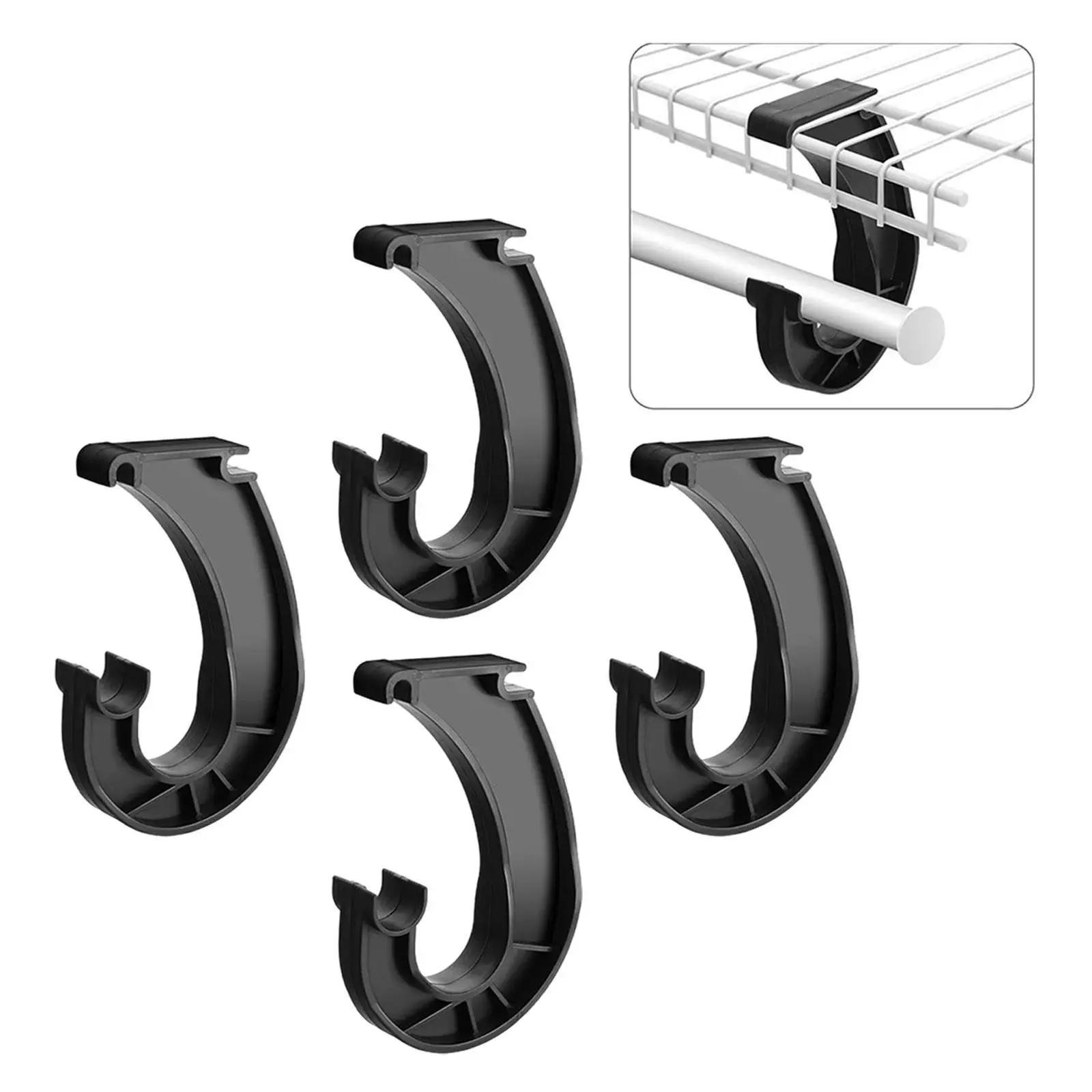 4Pcs Closet Rod Support Bracket 3/4 Sturdy Pipe Hanger Bracket J Type Hooks Hanging Rod Support Hanging Bar Rod Support