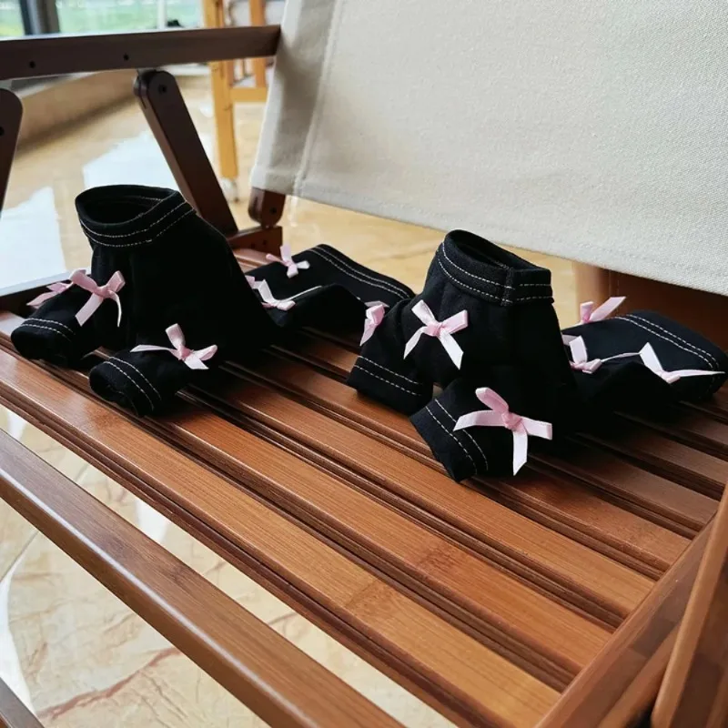 Summer Winter Pet Black Base Shirt Dog Cat Home Top Pink Bow Small Shirt Dog Pullover Top Puppy Clothes for Small Dogs T_Shirt - imagen 3