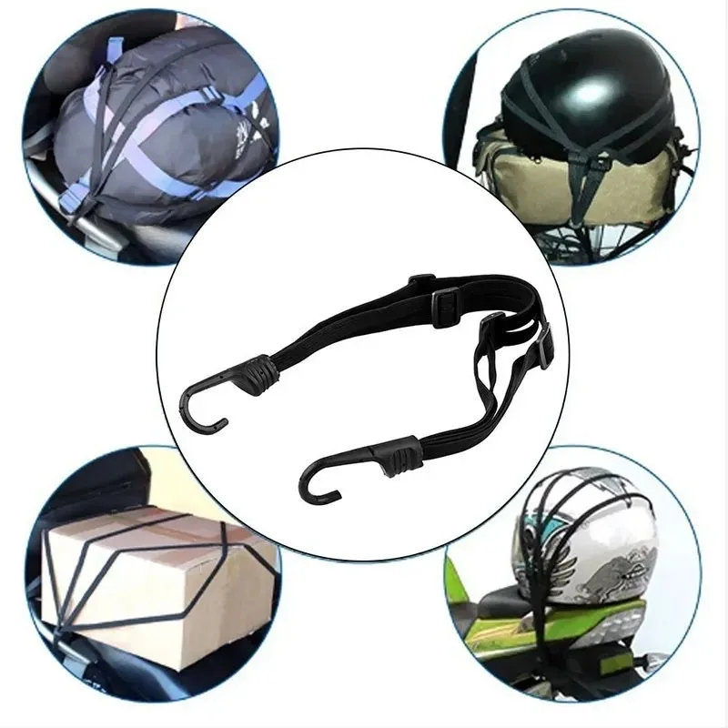 Correas para casco de motocicleta, cuerda elástica retráctil para equipaje, correa fija, red para equipaje, accesorios para motocicleta, 60/90CM, 2 uds. - imagen 3