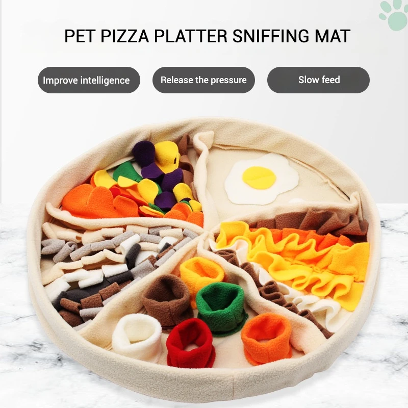 Estera interactiva para perros pequeños y medianos, forro polar suave y duradero con juguete chirriante, alimentación lenta, antiansiedad, lavado a máquina