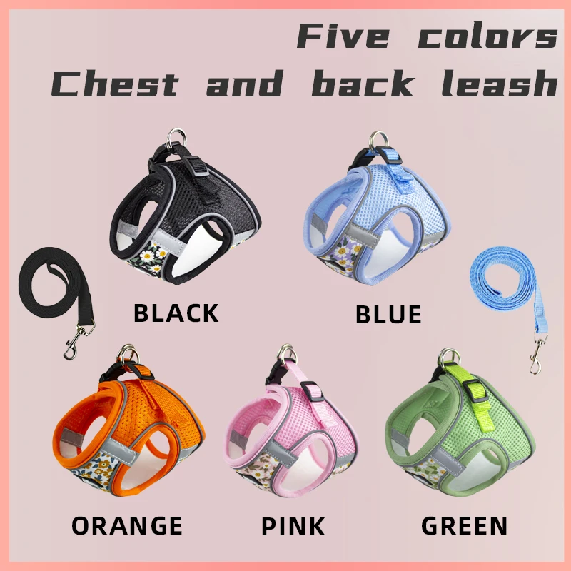 Arnés para gatos con chaleco transpirable a prueba de escape con correa reflectante, juego de arnés para gatitos cómodo y ligero ajustable para exteriores - imagen 5
