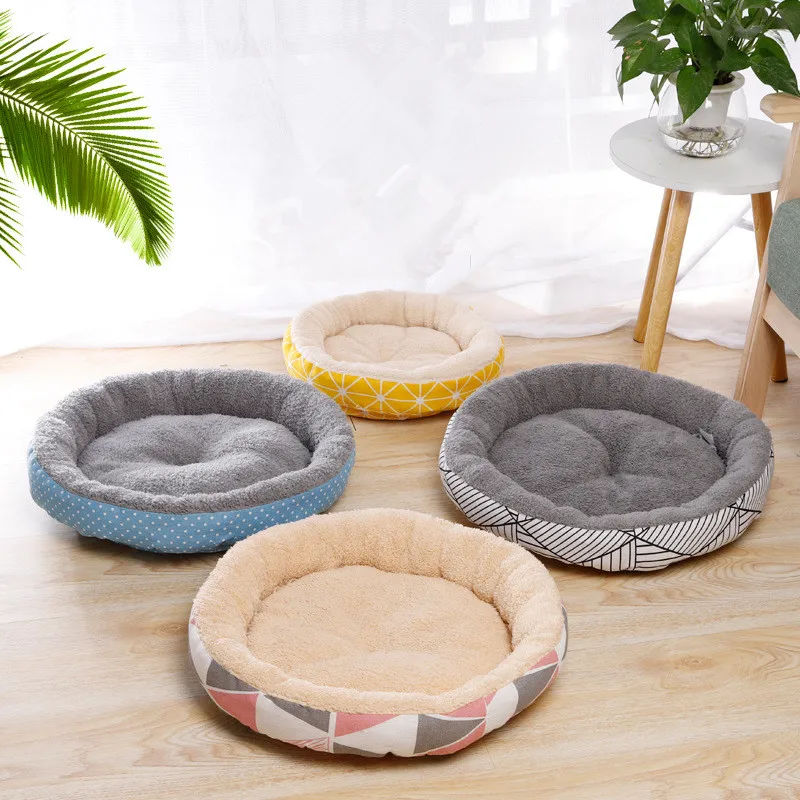 Estera redonda cálida para gatos, cama de felpa para mascotas, muebles para perros, cama para perros y gatos con forma de Donut, cama para gatitos suave y cómoda, cálida en invierno, lavable - imagen 5