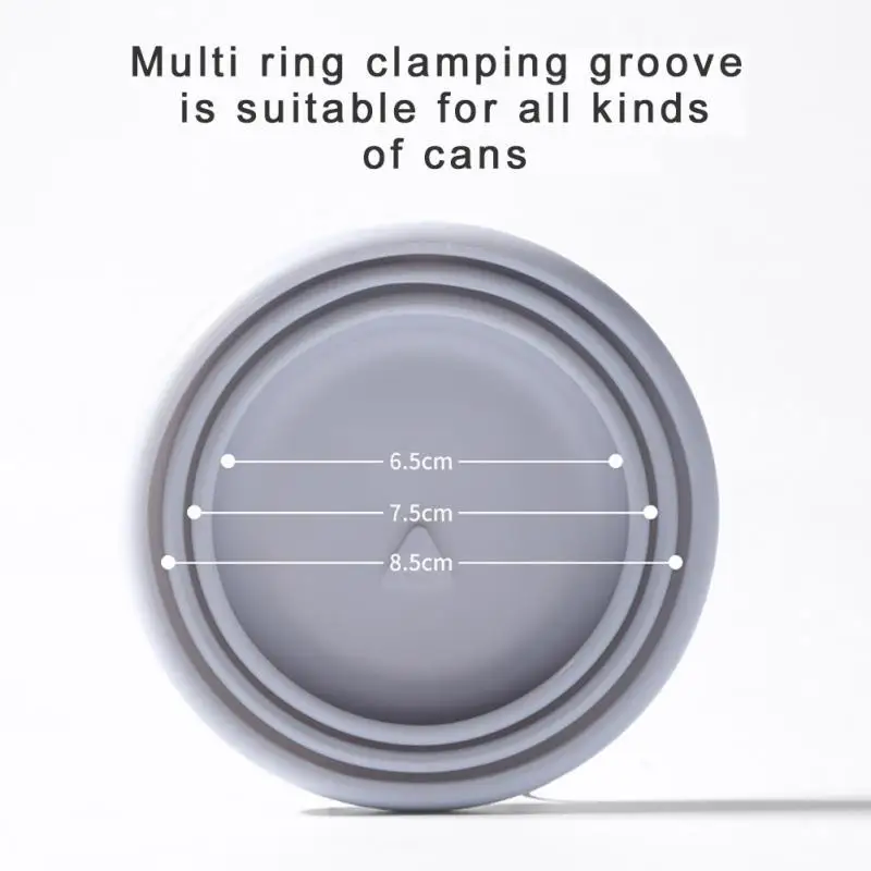 Detalle del borde de la tapa de silicona mostrando los distintos diámetros