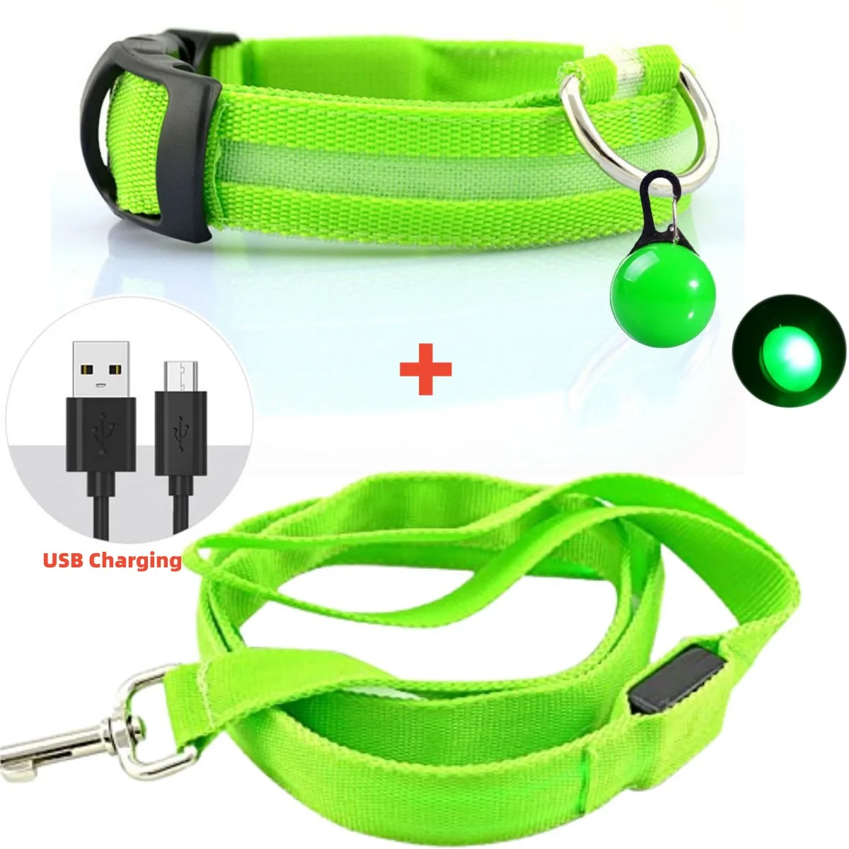 Correa Led brillante para perro, Collar luminoso con colgante, luz de lujo para perros y gatos, accesorios intermitentes de seguridad nocturna