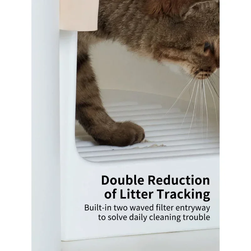 Caja de arena para gatos, inodoro totalmente cerrado para gatos, gran espacio, a prueba de fugas, sin olores, incluye cuchara, nuevo diseño moderno, 2023 - imagen 5