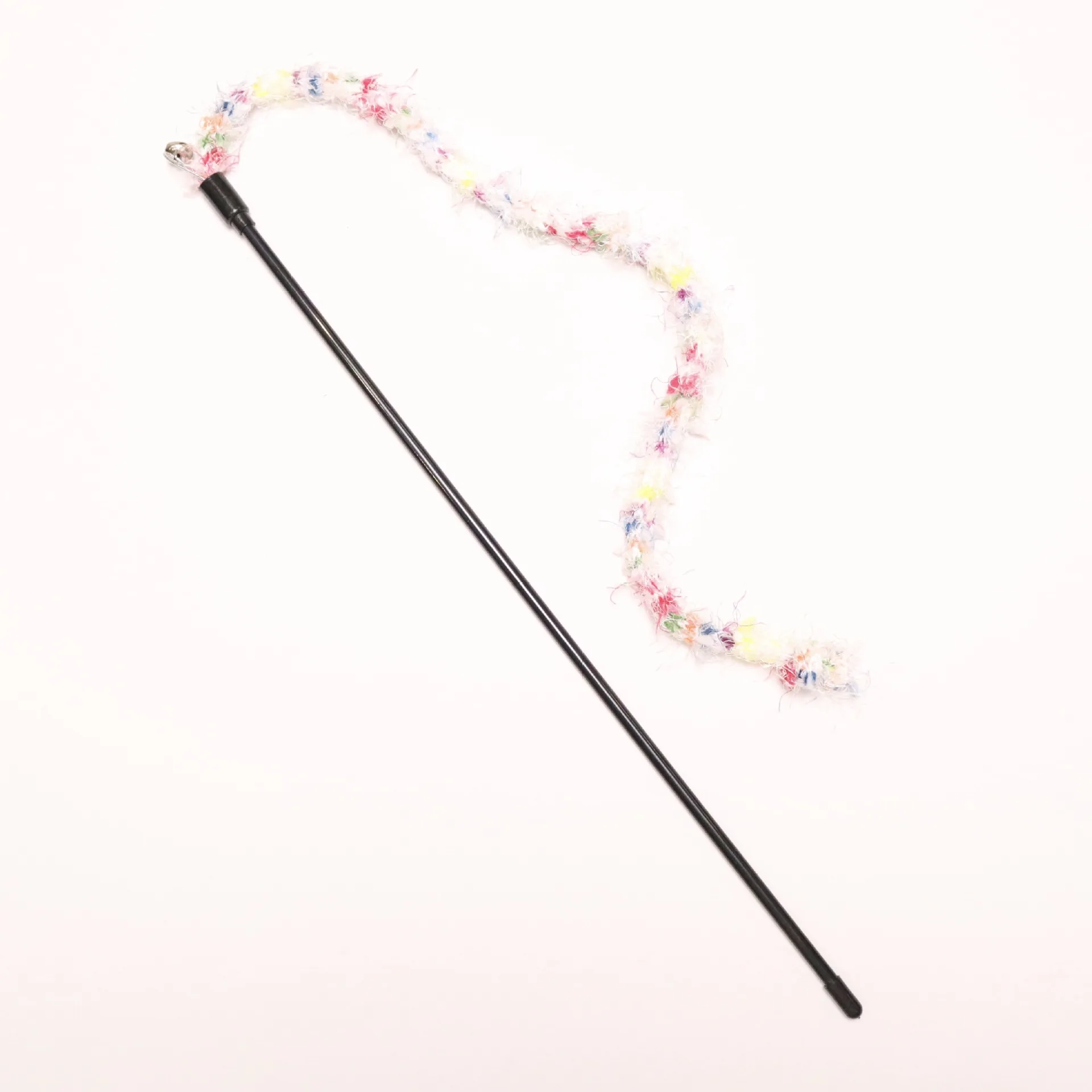 2/3/4 Uds. Cuerda de felpa a rayas coloridas, palo de burla para gatos, juguete tejido de lana para mascotas